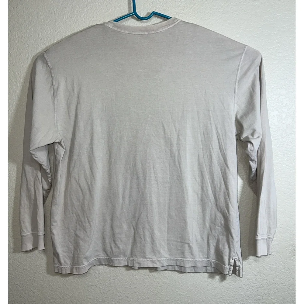 LL Bean Long Sleeve Men Xtra Large‎ Cream 100% Cotton Pullover W/ Pocket